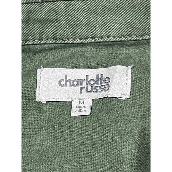 CHARLOTTE RUSSE Women’s Size (M) Green Jacket Embroidered Bird & Flower Pockets - Picture 9 of 11